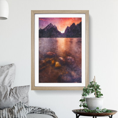 Dusk Over Teton Range - Picture Frame Painting