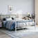 Anterrio Metal Open-Frame Bed with Butterfly Pattern Design Headboard and Footboard