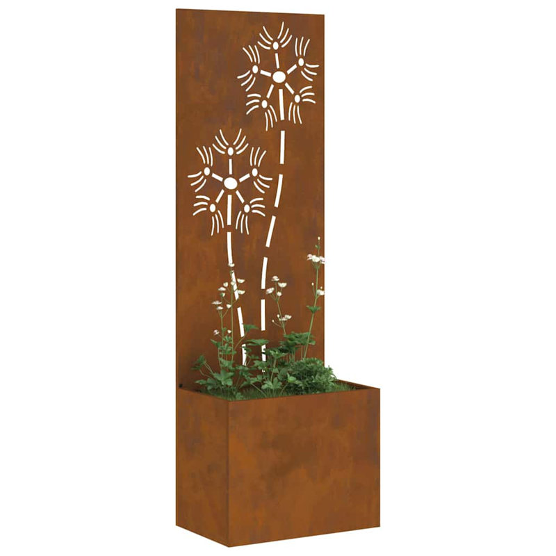 Planter Box, Rusty, 140cm H x 50cm W x 50cm D