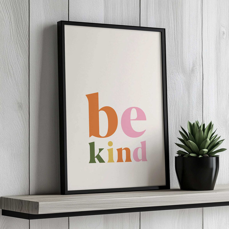 «Be Kind Colorful Retro» par Cocoon Design, reproduction d'art sur toile, Argent argent, H 24 po x l 18 po