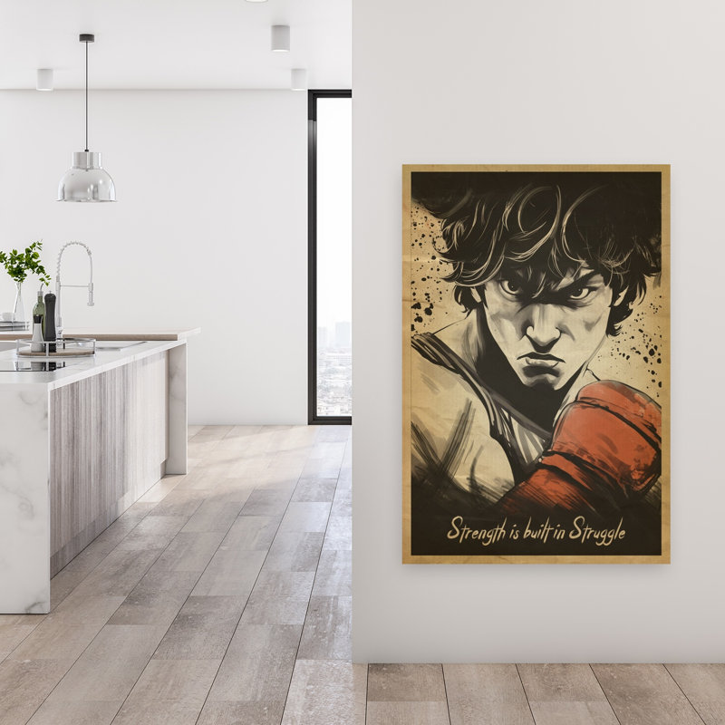 Regard déterminé d'un combattant - Portrait rétro vintage classique - Affiche murale, H 48 po x l 32 po