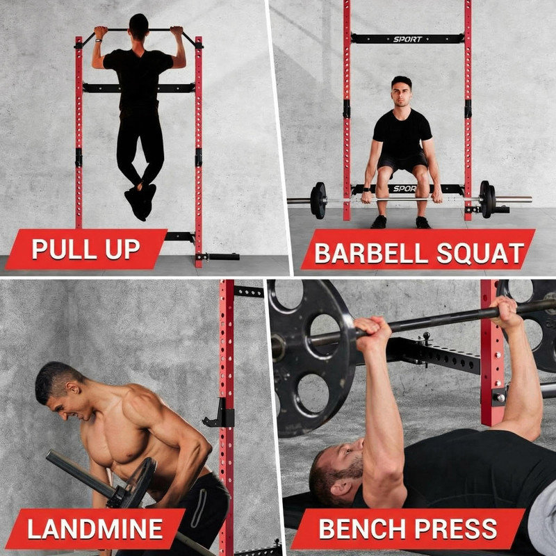 Support mural escamotable pliable, support électrique robuste avec barre de traction et mine terrestre, capacité de 1000 lb, cage de poids peu encombrante pour la salle de gym à domicile