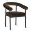Chaise rembourrée moderne avec accoudoirs courbés-19420283