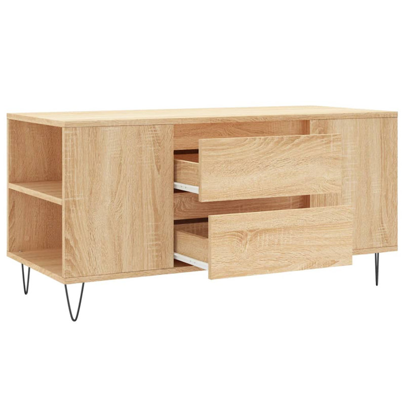 Iriemi Four Leg Coffee Table with Storage, Sonoma Oak
