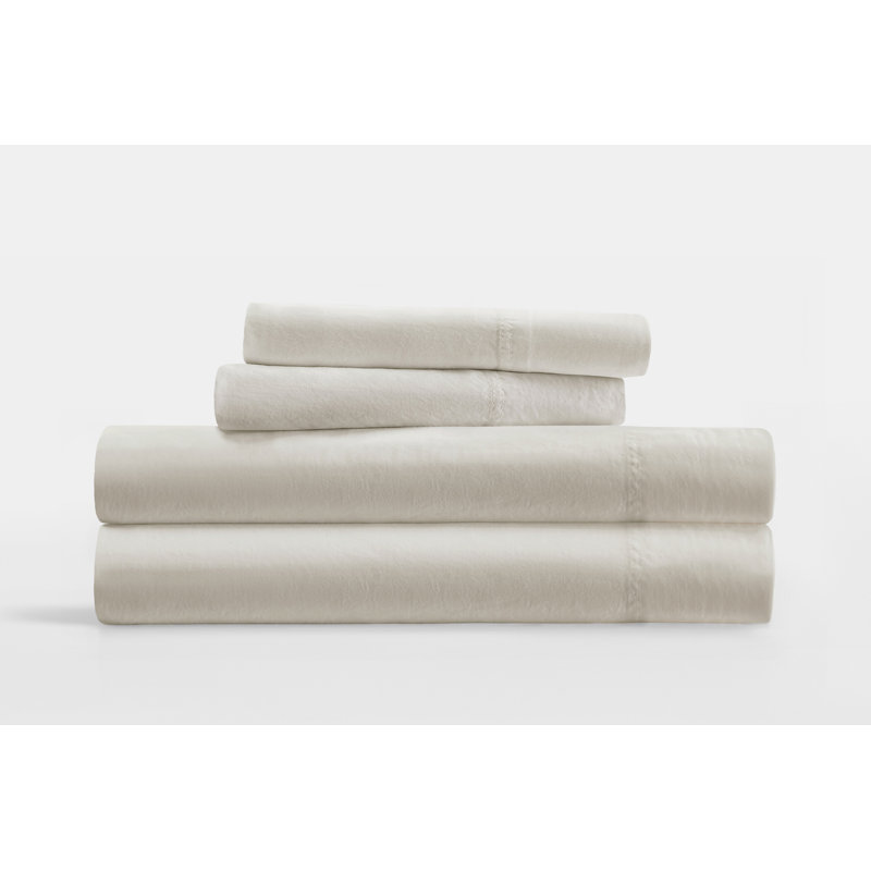 Ivory Twin Cotton Sheet Set with Pillowcase