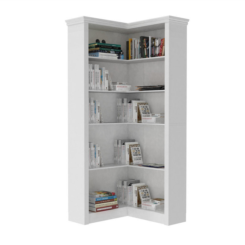 188.5cm H x 81.3cm W Corner Bookcase