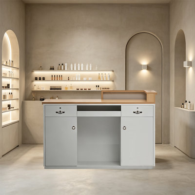 Bureau de réception moderne à DEL - réception commerciale pour centre commercial, magasin de détail, hall de bureau et espace de service à la clientèle, aucun assemblage requis