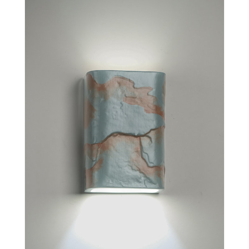 Donnice 12" High Ceramic Outdoor Wall Light, LED Bulb Included, Gray Slate