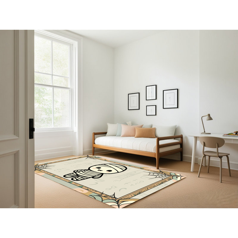 Tapis de vacances d'Halloween The Holiday Aisle®, Rectangle 8' x 12'