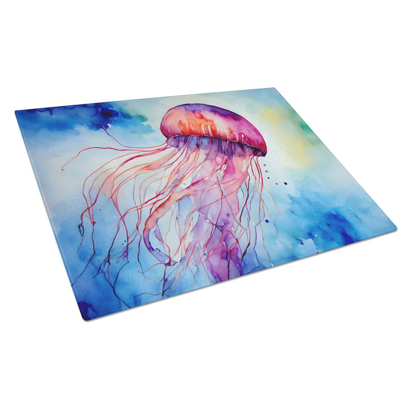 Jellyfish Glass Cutting Board Large