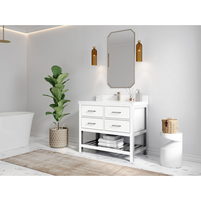 Ensemble de meuble-lavabo simple l 42 po Parker, Calacatta Laza