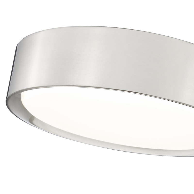 Plafonnier encastré 1 lumière Asalah, H 3 po x l 12 po x P 12 po, Nickel brossé