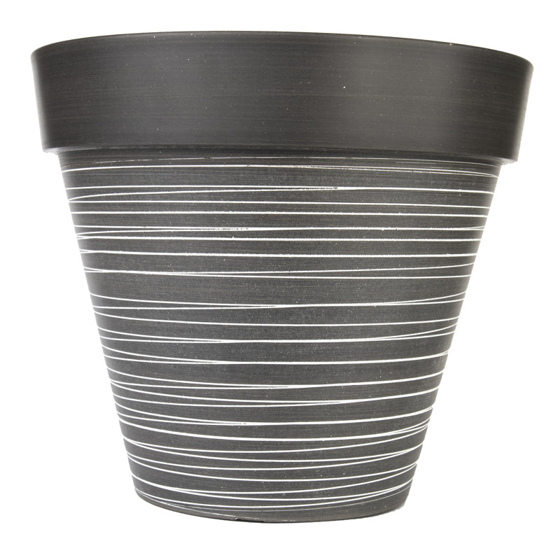 Pot Planter, Gray, 12.5" H x 13.78" W x 13.78" D