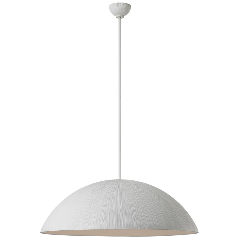 Kelly Wearstler Utopia Sculpted Pendant with White Glass, Plaster White, 53.25" H x 30" W x 30" D
