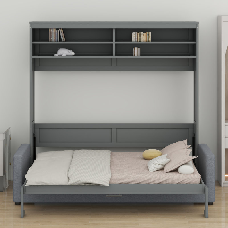 Murphy Bed Wall Bed With Sofa, Gray
