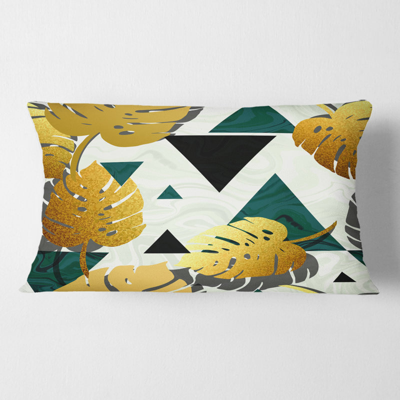 Coussin Golden Foliage V - Mid-Century Modern