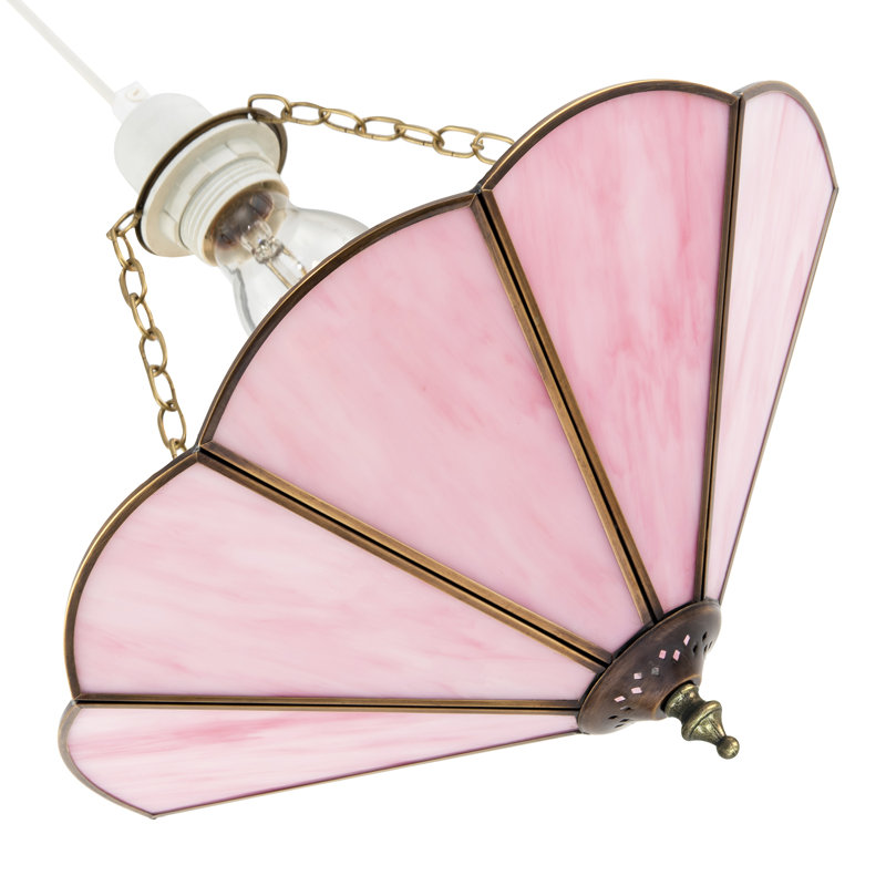 17 cm H Round Glass Pendant Shade ( Screw On ), Pink