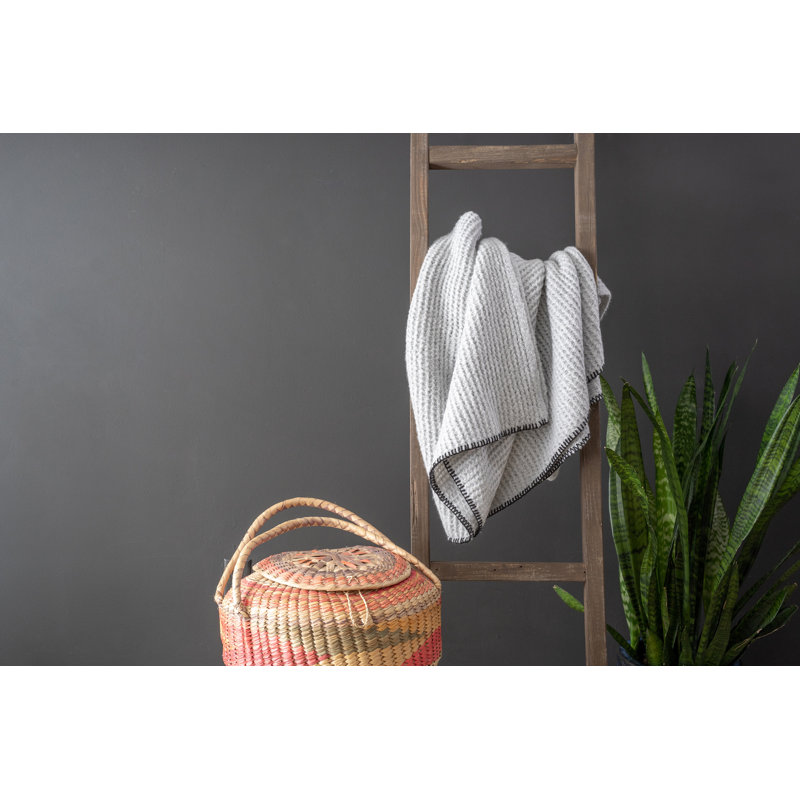 Orval  Gray Rustic Wood Ladder Shelf, Espresso, (6 Shelves) 73" H x 15" W x 2" D