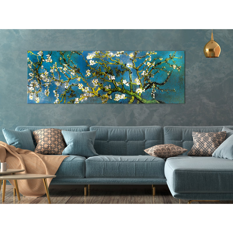 Blooming Almond Narrow - Wrapped Canvas Painting, 50cm H x 150cm W