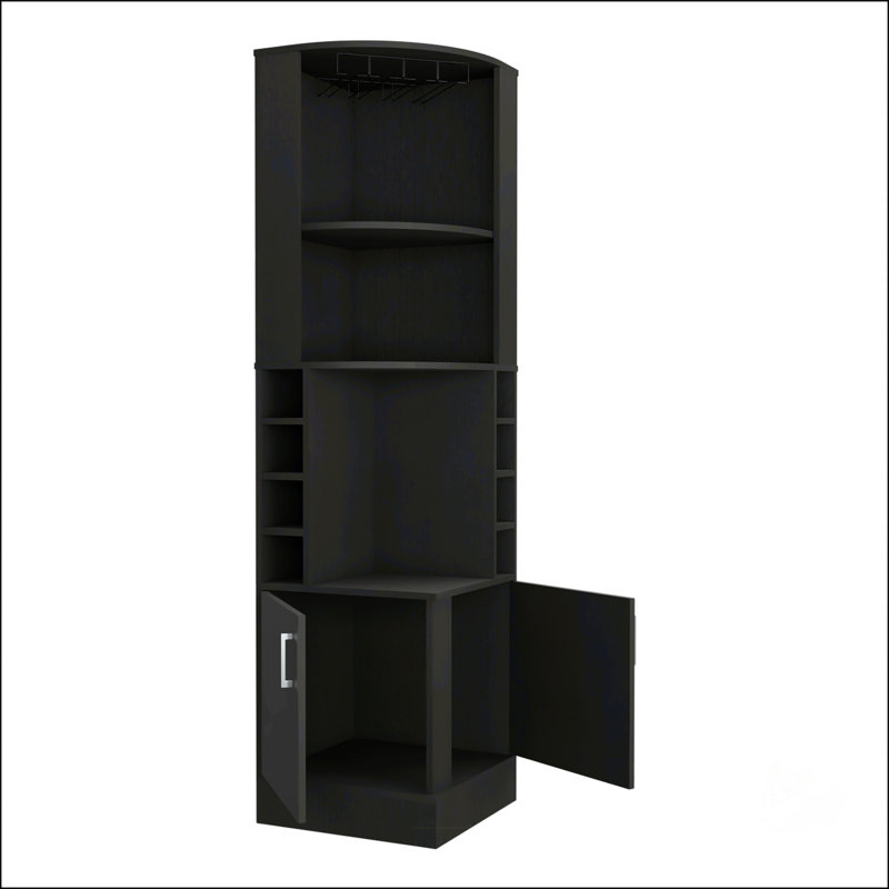 4-Bottle 2-Shelf Bar Cabinet