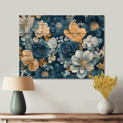 Fleurs électriques dans les jardins de Paris II - Art mural en bois sur bois de pin naturel