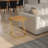 17 Inch Side End C Table, Natural Mango Wood Top with Drop Edge, Iron Gold Angled Frame