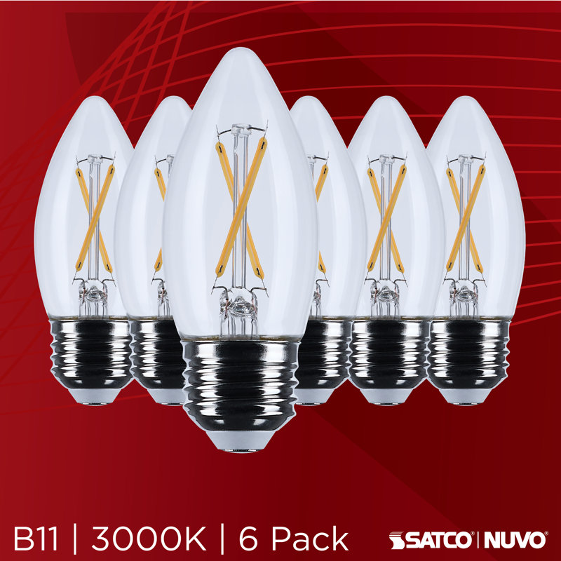 5.5 Watt B11 LED Medium Base Clear 3500K CCT 120 Volt, 3000 Kelvins, 250 Lumens, 3 W