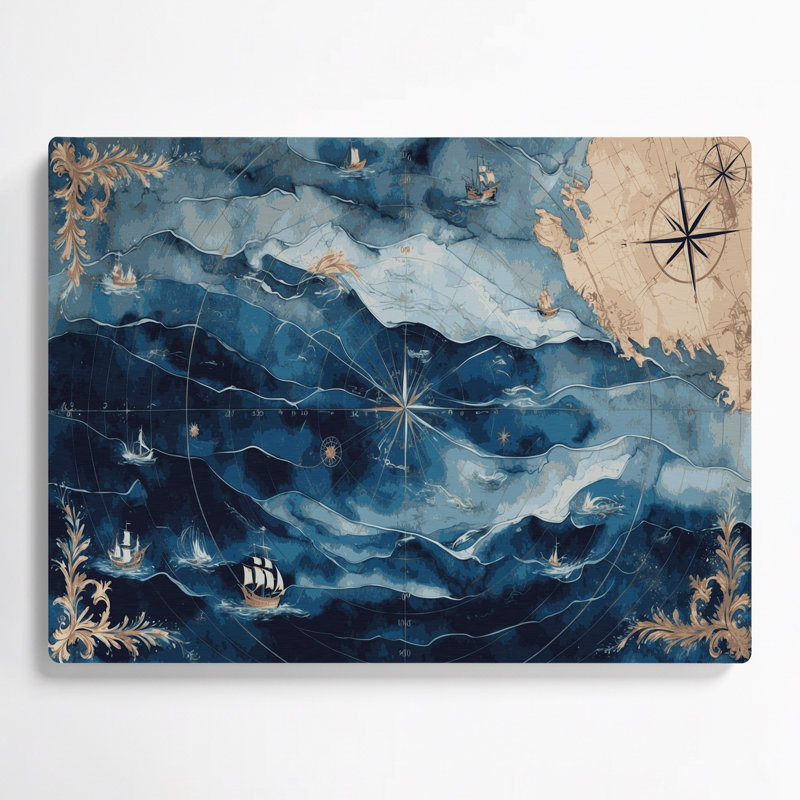 Art mural gris nautique, H 16 po x l 20 po