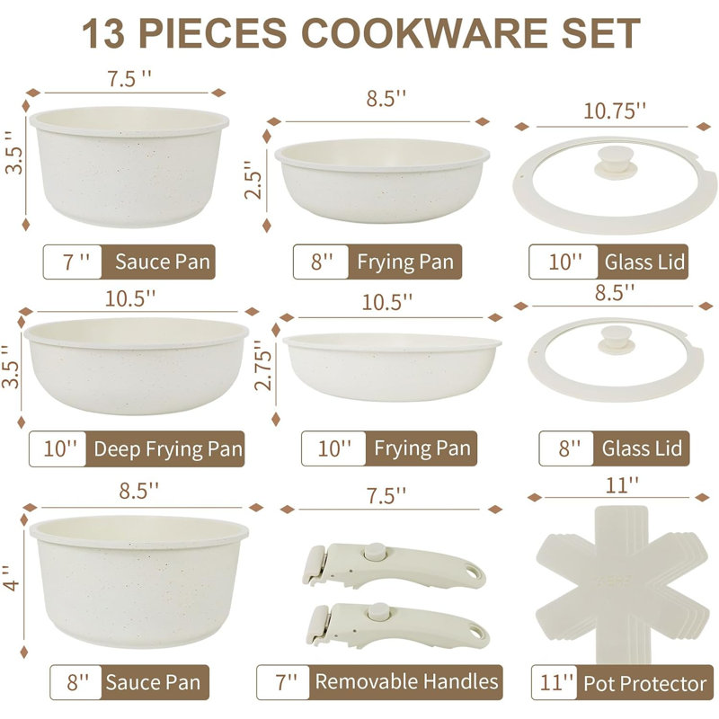 13 - Piece Aluminum Cookware Set