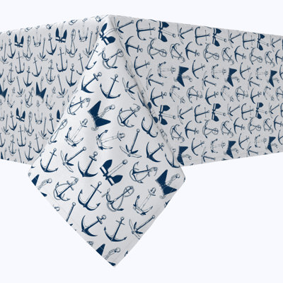 Square Tablecloth, 100% Cotton, 52X52", Sea Anchors