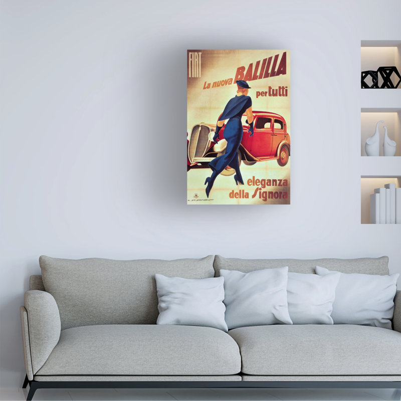 Art rétro sur toile, Marcus Jules, H 12 po x l 19 po