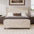 50.7'' High Headboard Corduroy Upholstered Bed Frame With Vertical Stripe Wingback And High Footboard No Box Spring Needed-105504222-105504223