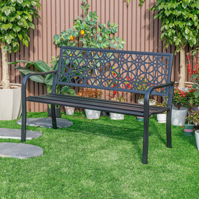 All-Steel Garden Bench for Timeless Appeal