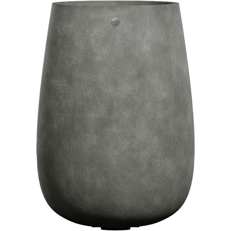 High Tall Round Planter -  -, Gray Stone, 35.6" H x 25.6" W x 25.6" D