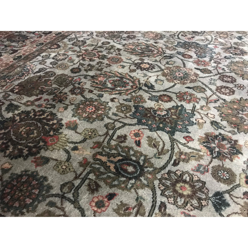 Hand-Knotted High-Quality Beige and Beige Area Rug