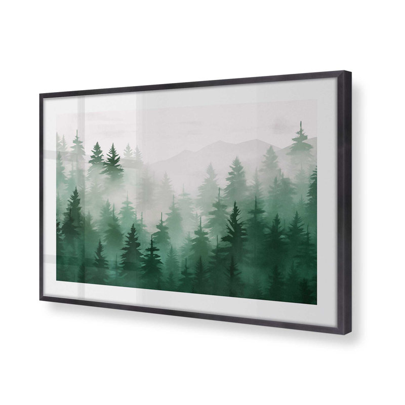 Emerald Forest Mist Print dans un cadre, Zinc patiné, H 9,25 po x l 11,25 po