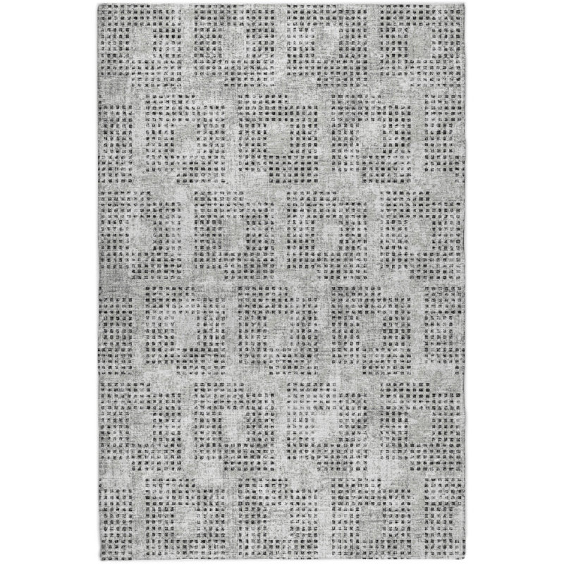 Premium Machine Washable Dream Shag  Squares Rug, Gray, 9' x 12'
