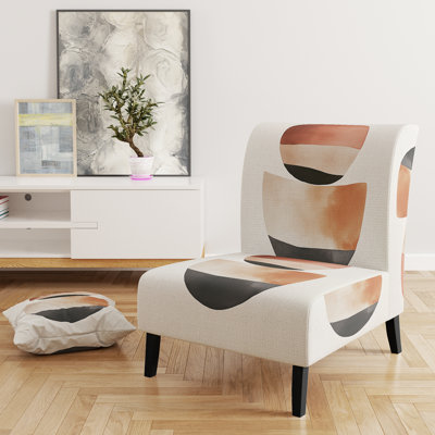 Fauteuil de chambre abstrait et minimaliste rembourré - Fauteuil de chambre Earthtone Balance Forms III