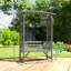 Outsunny Garden Bench Arch Pergola Seat for Vines/Climbing Plants Grey