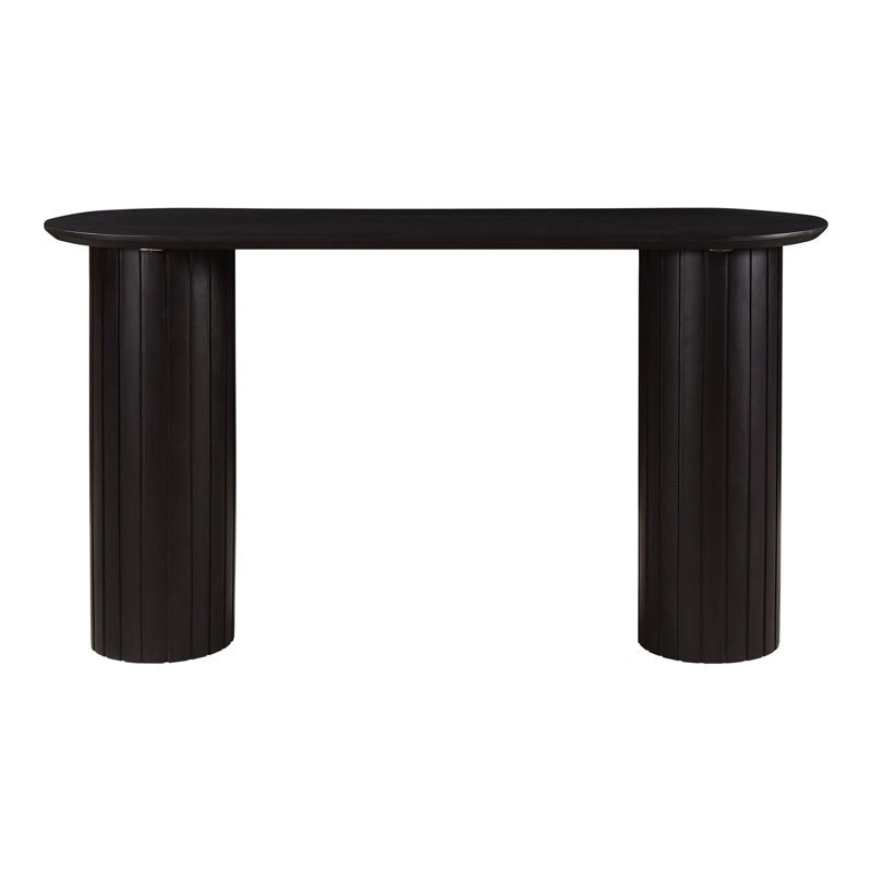 Povera 54'' W Solid Wood Console Table, Black