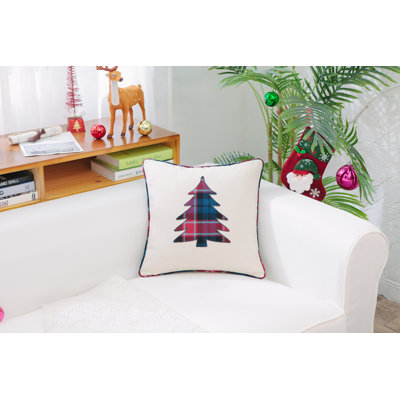 Coussin décoratif en coton d’arbre traditionnel à carreaux