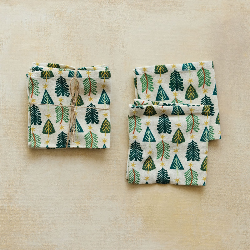 Ensemble de serviettes Artisan, Motif floral vert