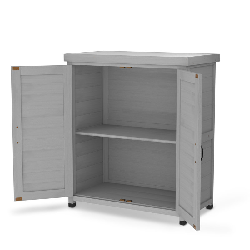 Banc de rempotage avec armoire de rangement et plateau de table en métal pour patio extérieur