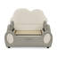 Lit simple mignon en forme de nuage pour enfants en cuir de polyuréthane avec garde-corps, lit pour tout-petits sécuritaire avec dessin beige et gris et poche de rangement-1996496691