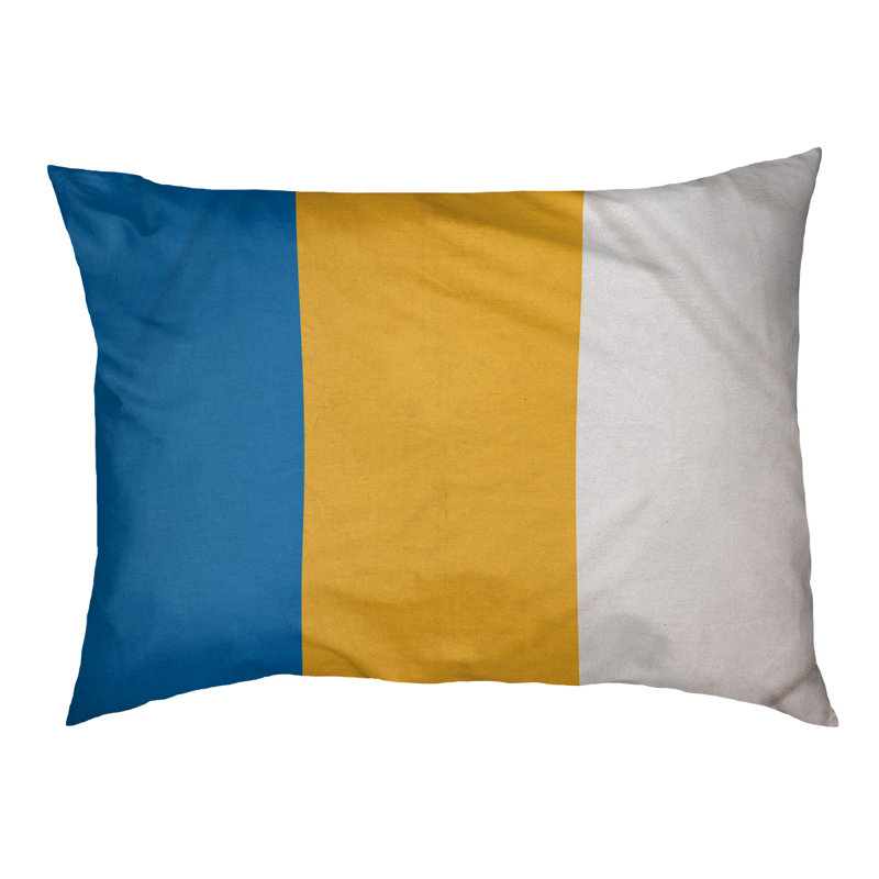 Coussin Golden State, Grand (l 40 po x P 30 po x H 14 po), Bleu royal / jaune doré californien / blanc