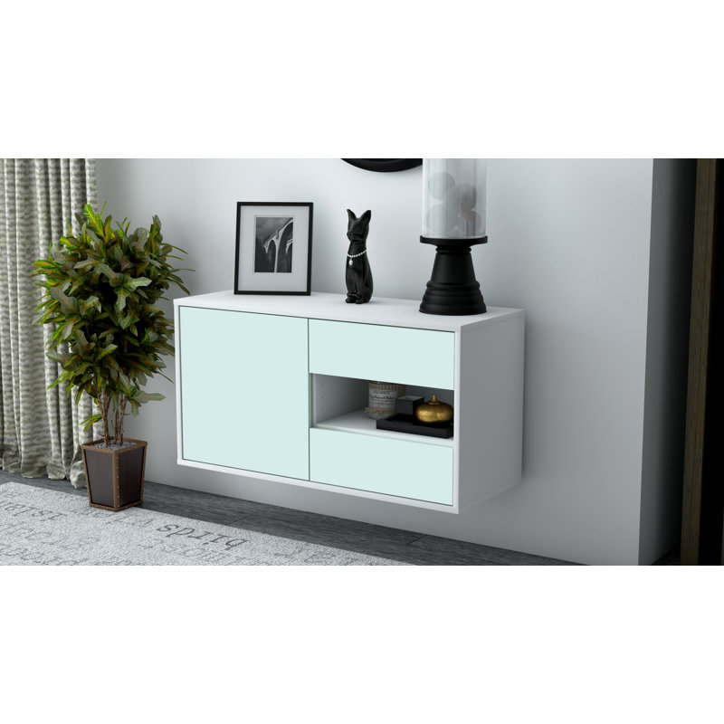 Marling TV Stand, Black/Light Blue
