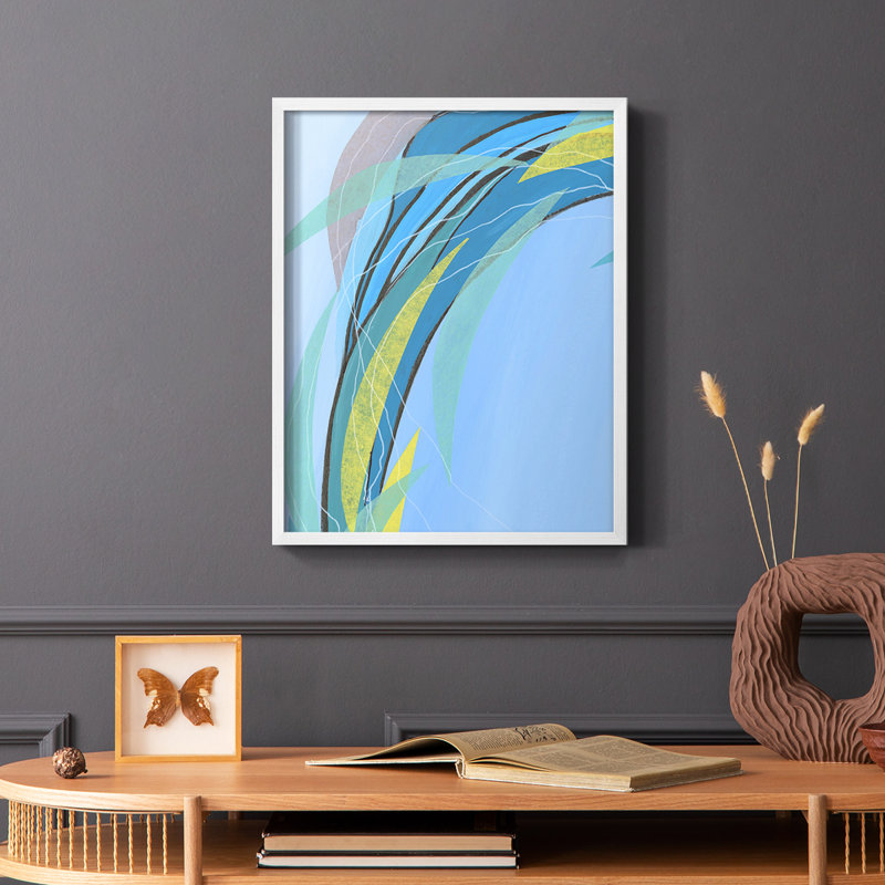 «Circulation Flow III», reproduction encadrée - bois massif, H 10 po x l 8 po, Blanc