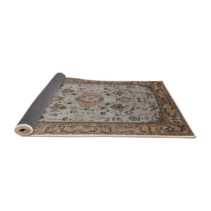 Tapis brun à motif oriental, Rond 4 pi