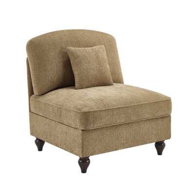 Modular Armless Sofa with Detachable Skirt and Optional Ottoman by Winston Porter