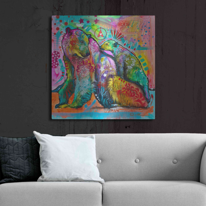 "Ours polaires 2" par Dean Russo, H 36 po x l 36 po
